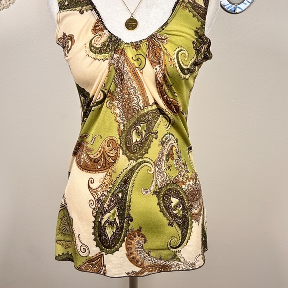 Y2K Green Paisley Tank - Picture 4 of 8